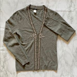 SOLD JCrew Womens Cardigan Beaded Cashmere Blend